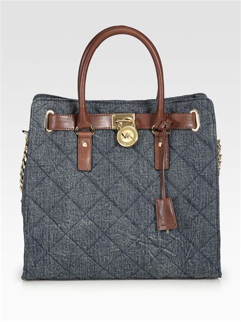 michael kors shoulder bag dark blue|michael kors quilted bag black.